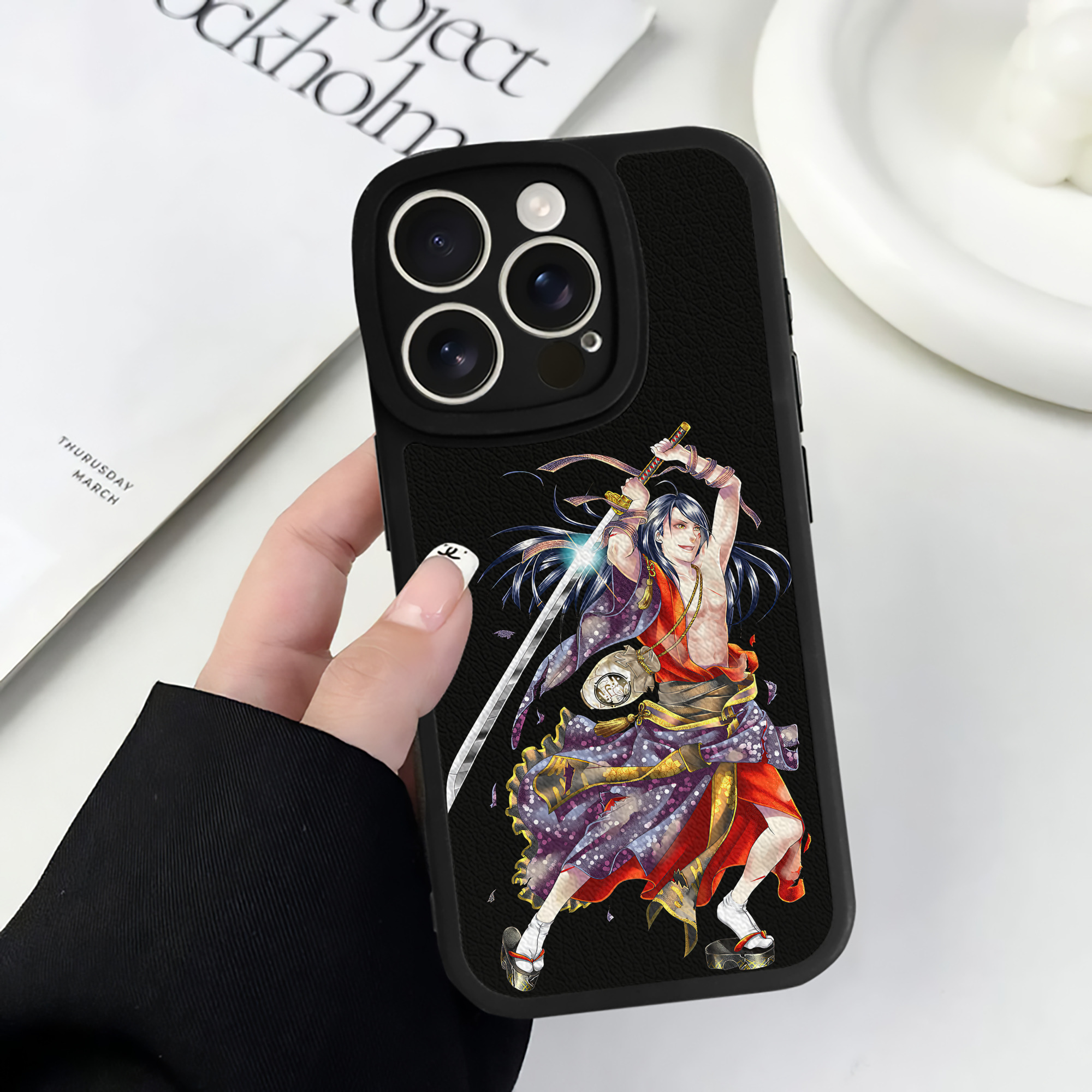 （画像用） 刀剣乱舞 Touken Ranbu 【iPhone 16シリーズ対応】シリコンスマホケース（レザー調） 材質：シリコン